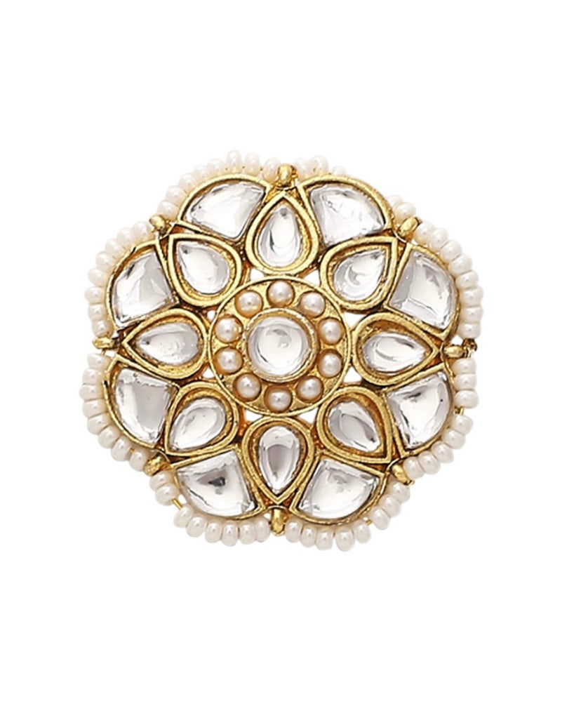 Boho Kundan Ring(Adjustable)