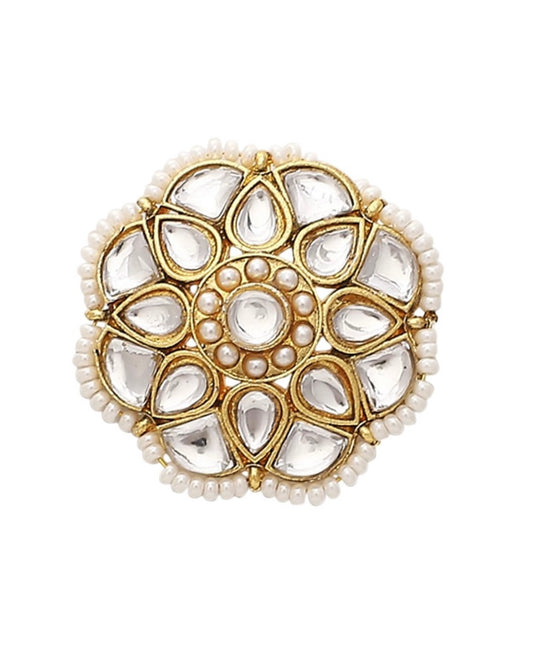 Boho Kundan Ring(Adjustable)