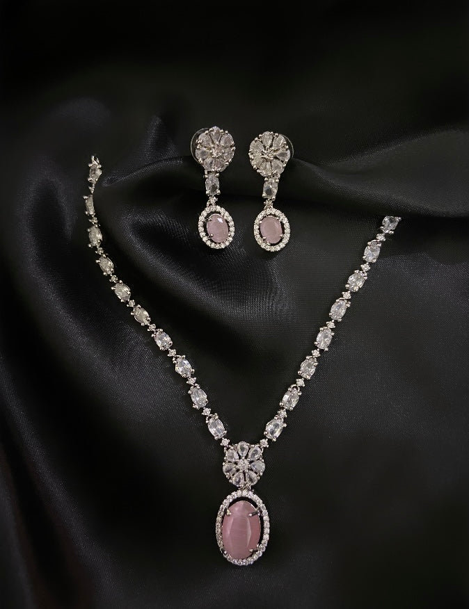 AD necklace set (pink)