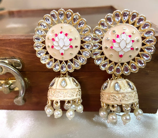 GOLD Plated Meenakari jhumka