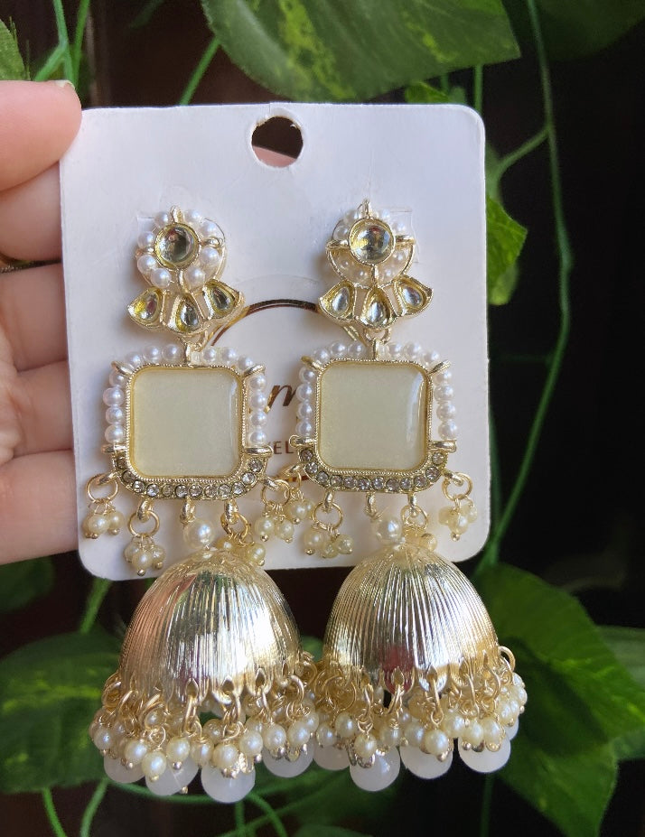 Pearl beaded jhumka Earrings