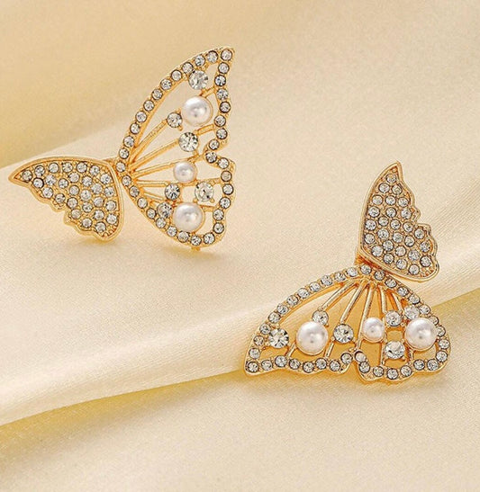 Gold plated Butterfly stud Earrings