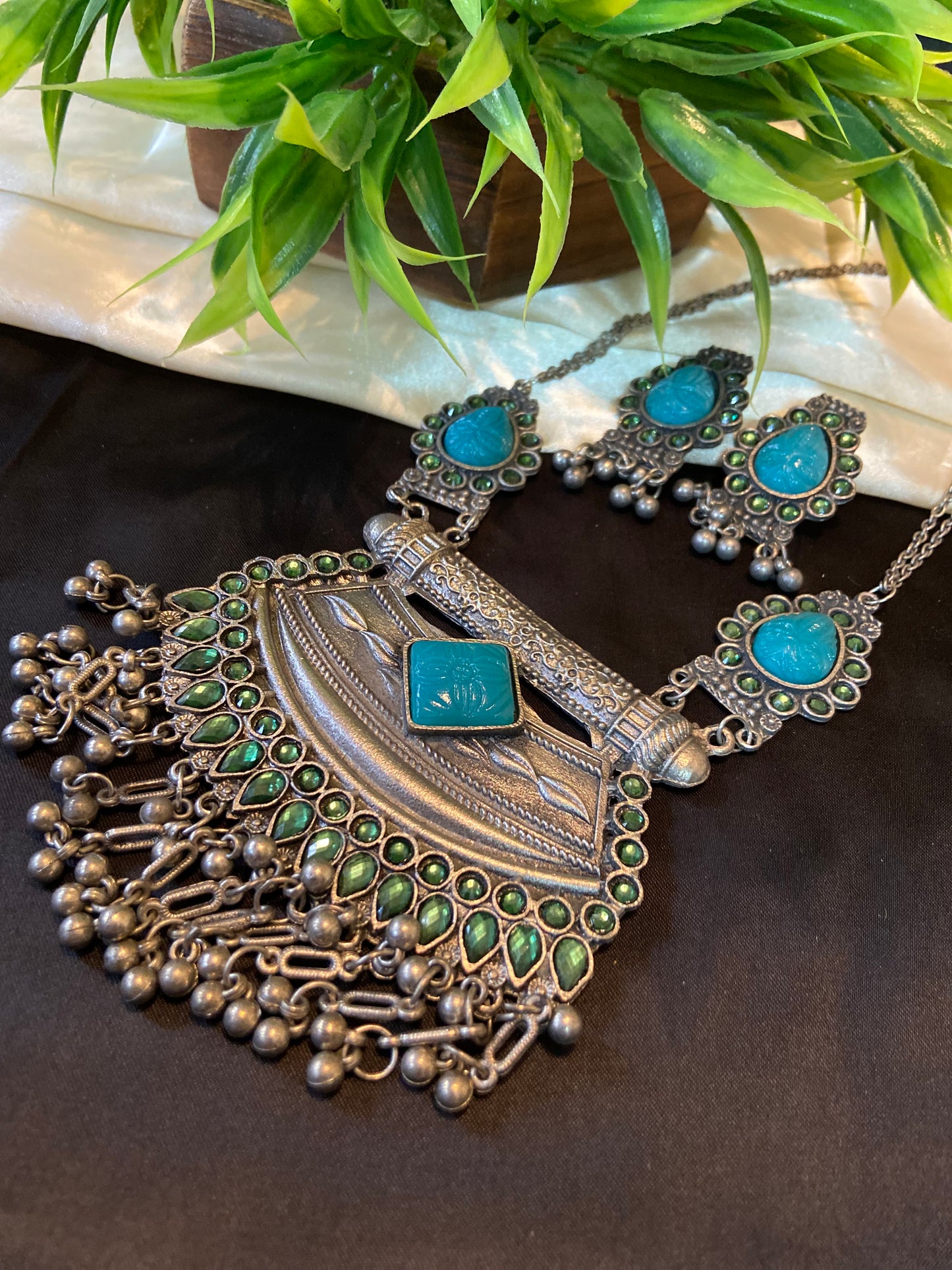 Rohini Oxidised necklace set